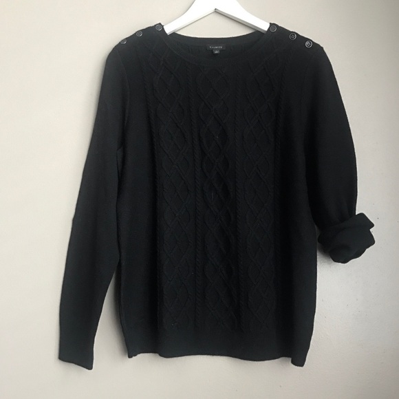 Talbots] Black Cable Knit Sweater